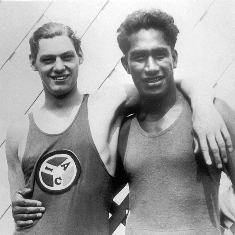 Johnny Weissmuller and Duke Kahanamoku, Paris 1924